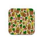 Cactus Rubber Square Coaster (4 pack) Front