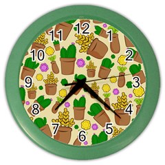 Cactus Color Wall Clock by nateshop