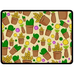 Cactus Fleece Blanket (large)  by nateshop