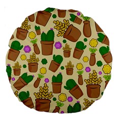 Cactus Large 18  Premium Round Cushions by nateshop