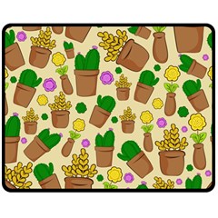 Cactus Double Sided Fleece Blanket (medium)  by nateshop