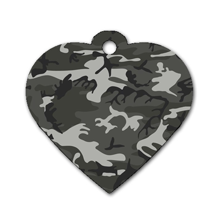 Camouflage Dog Tag Heart (Two Sides)