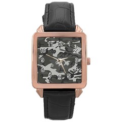 Camouflage Rose Gold Leather Watch  by nateshop