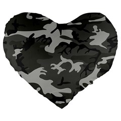 Camouflage Large 19  Premium Heart Shape Cushions by nateshop