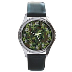 Camouflage-1 Round Metal Watch by nateshop