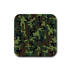 Camouflage-1 Rubber Square Coaster (4 Pack) by nateshop