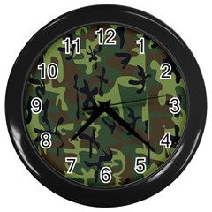 Camouflage-1 Wall Clock (black) by nateshop