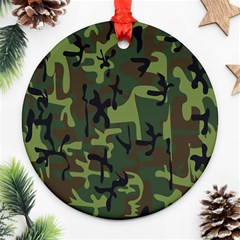 Camouflage-1 Round Ornament (two Sides) by nateshop