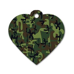 Camouflage-1 Dog Tag Heart (two Sides) by nateshop