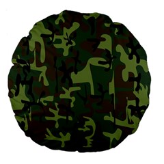 Camouflage-1 Large 18  Premium Flano Round Cushions by nateshop