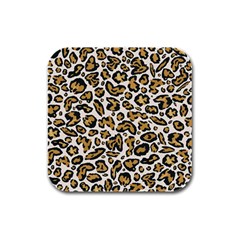 Cheetah Rubber Square Coaster (4 Pack) by nateshop