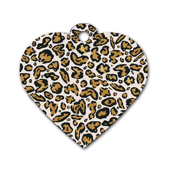 Cheetah Dog Tag Heart (One Side)