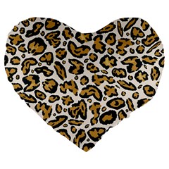 Cheetah Large 19  Premium Heart Shape Cushions by nateshop