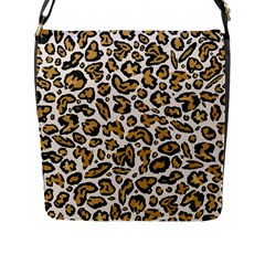 Cheetah Flap Closure Messenger Bag (l) by nateshop