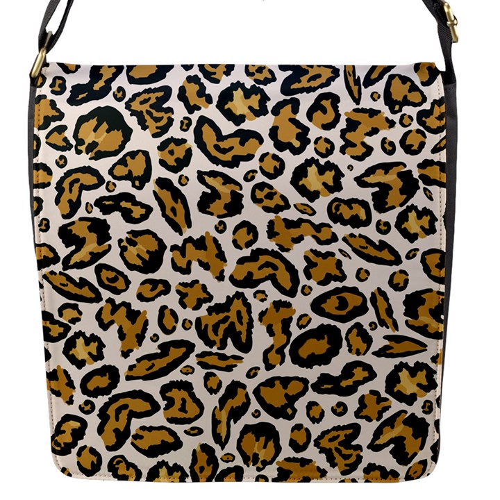 Cheetah Flap Closure Messenger Bag (S)