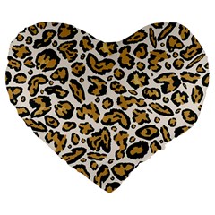 Cheetah Large 19  Premium Flano Heart Shape Cushions by nateshop