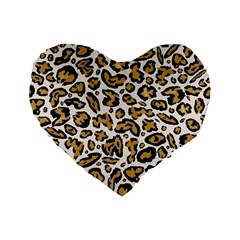 Cheetah Standard 16  Premium Flano Heart Shape Cushions by nateshop