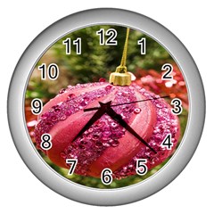 Christmas Decoration 9 Wall Clock (silver) by artworkshop