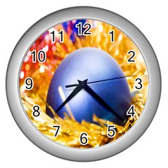 Christmas Decoration 10 Wall Clock (silver) by artworkshop