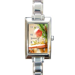 Christmas Decoration 11 Rectangle Italian Charm Watch by artworkshop