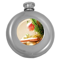 Christmas Decoration 11 Round Hip Flask (5 Oz) by artworkshop