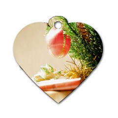 Christmas Decoration 11 Dog Tag Heart (one Side) by artworkshop