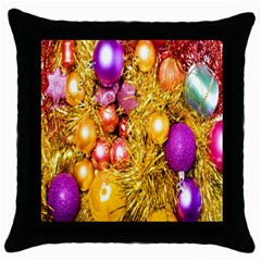 Christmas Decoration Ball 2 Throw Pillow Case (Black)