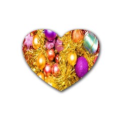 Christmas Decoration Ball 2 Rubber Heart Coaster (4 Pack)