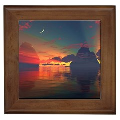 Digital Art Artwork Fantasy Landscape Sky Nature Framed Tile