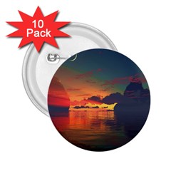 Digital Art Artwork Fantasy Landscape Sky Nature 2.25  Buttons (10 pack) 