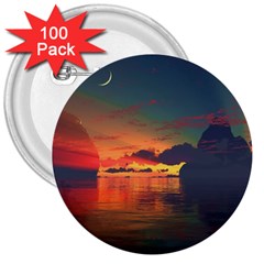 Digital Art Artwork Fantasy Landscape Sky Nature 3  Buttons (100 pack) 