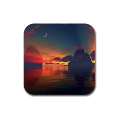 Digital Art Artwork Fantasy Landscape Sky Nature Rubber Square Coaster (4 pack)