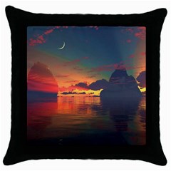 Digital Art Artwork Fantasy Landscape Sky Nature Throw Pillow Case (Black)