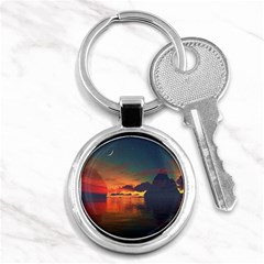 Digital Art Artwork Fantasy Landscape Sky Nature Key Chain (Round)