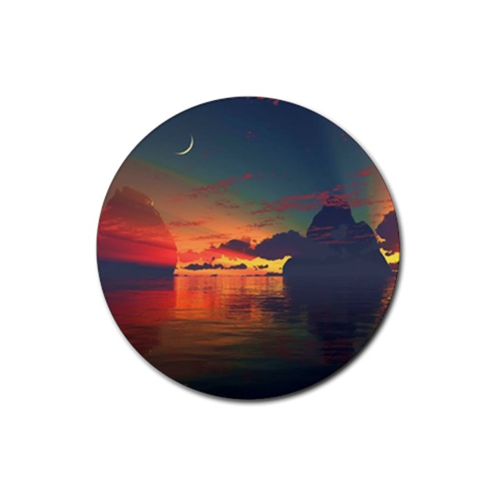 Digital Art Artwork Fantasy Landscape Sky Nature Rubber Coaster (Round)