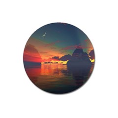 Digital Art Artwork Fantasy Landscape Sky Nature Magnet 3  (Round)