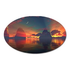 Digital Art Artwork Fantasy Landscape Sky Nature Oval Magnet