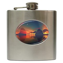 Digital Art Artwork Fantasy Landscape Sky Nature Hip Flask (6 Oz) by danenraven