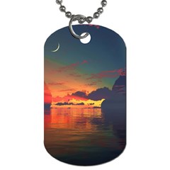 Digital Art Artwork Fantasy Landscape Sky Nature Dog Tag (Two Sides)