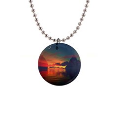 Digital Art Artwork Fantasy Landscape Sky Nature 1  Button Necklace