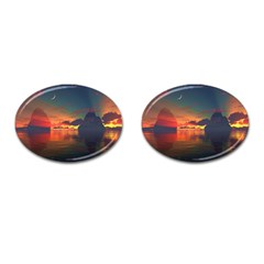 Digital Art Artwork Fantasy Landscape Sky Nature Cufflinks (Oval)