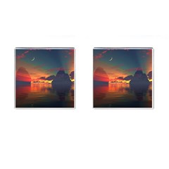 Digital Art Artwork Fantasy Landscape Sky Nature Cufflinks (Square)