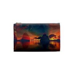 Digital Art Artwork Fantasy Landscape Sky Nature Cosmetic Bag (small) by danenraven