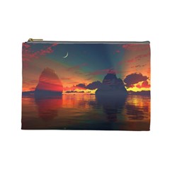 Digital Art Artwork Fantasy Landscape Sky Nature Cosmetic Bag (large) by danenraven