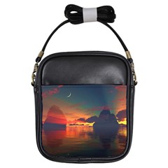 Digital Art Artwork Fantasy Landscape Sky Nature Girls Sling Bag