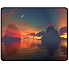 Digital Art Artwork Fantasy Landscape Sky Nature Fleece Blanket (Medium) 