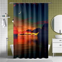 Digital Art Artwork Fantasy Landscape Sky Nature Shower Curtain 48  x 72  (Small) 