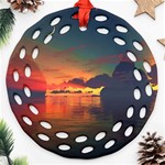 Digital Art Artwork Fantasy Landscape Sky Nature Ornament (Round Filigree) Front