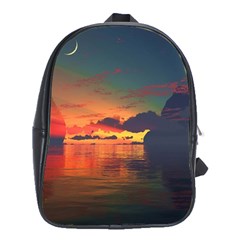 Digital Art Artwork Fantasy Landscape Sky Nature School Bag (XL)