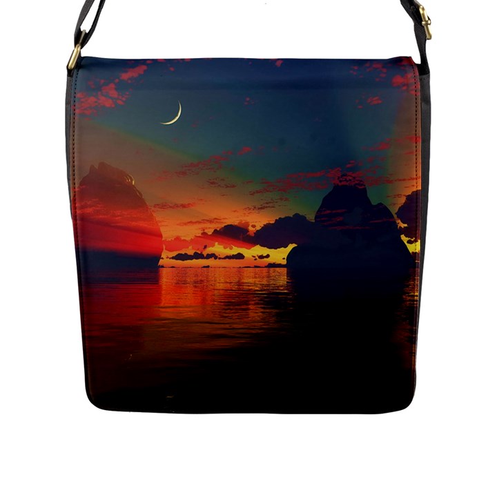 Digital Art Artwork Fantasy Landscape Sky Nature Flap Closure Messenger Bag (L)